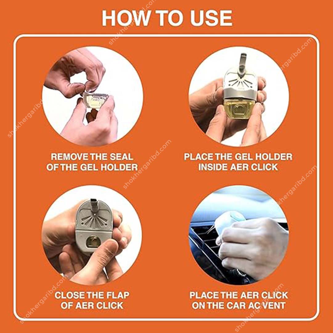 Godrej aer click Car Vent Air Freshener Kit Cool (10g) Gel image 1