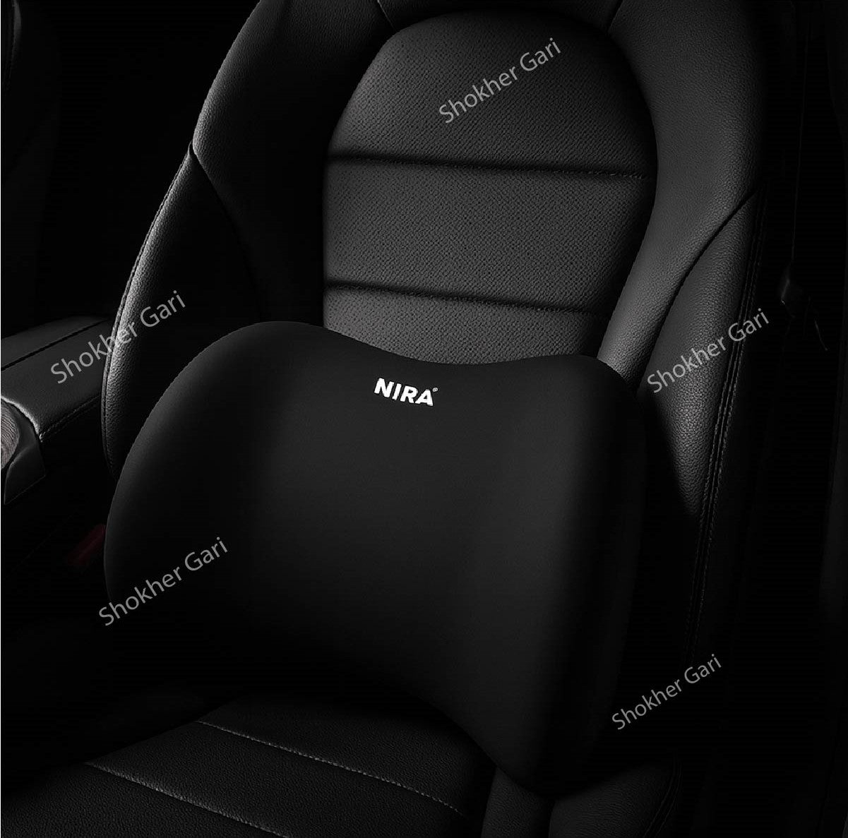 NIRACP Car Lumber Back Support Pillow Memory Foam - Black image