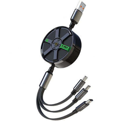 1 meter Cable Fast Charger Cord 3 in 1  - Black image