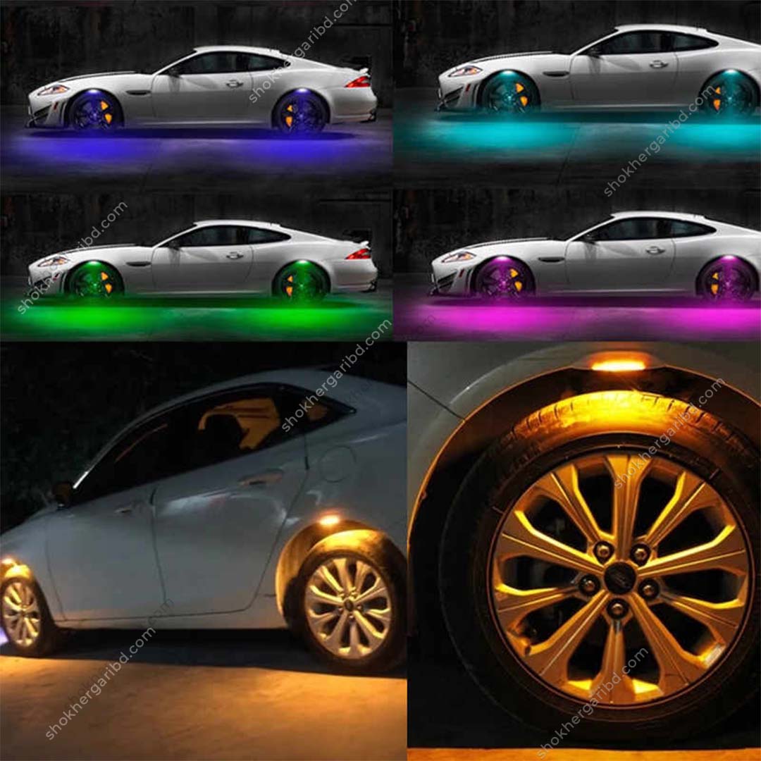 Tire Atmosphere Lamps LED Decoration Lights APP control Car Wheel Eyebrow Lamp Car Fancy Lights (Multicolor) image 0