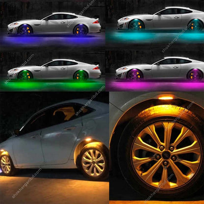 Tire Atmosphere Lamps LED Decoration Lights APP control Car Wheel Eyebrow Lamp Car Fancy Lights (Multicolor) image 0