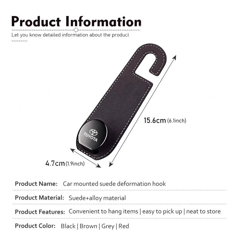 1Pcs Suede Hook Car Seat Headrest image 3