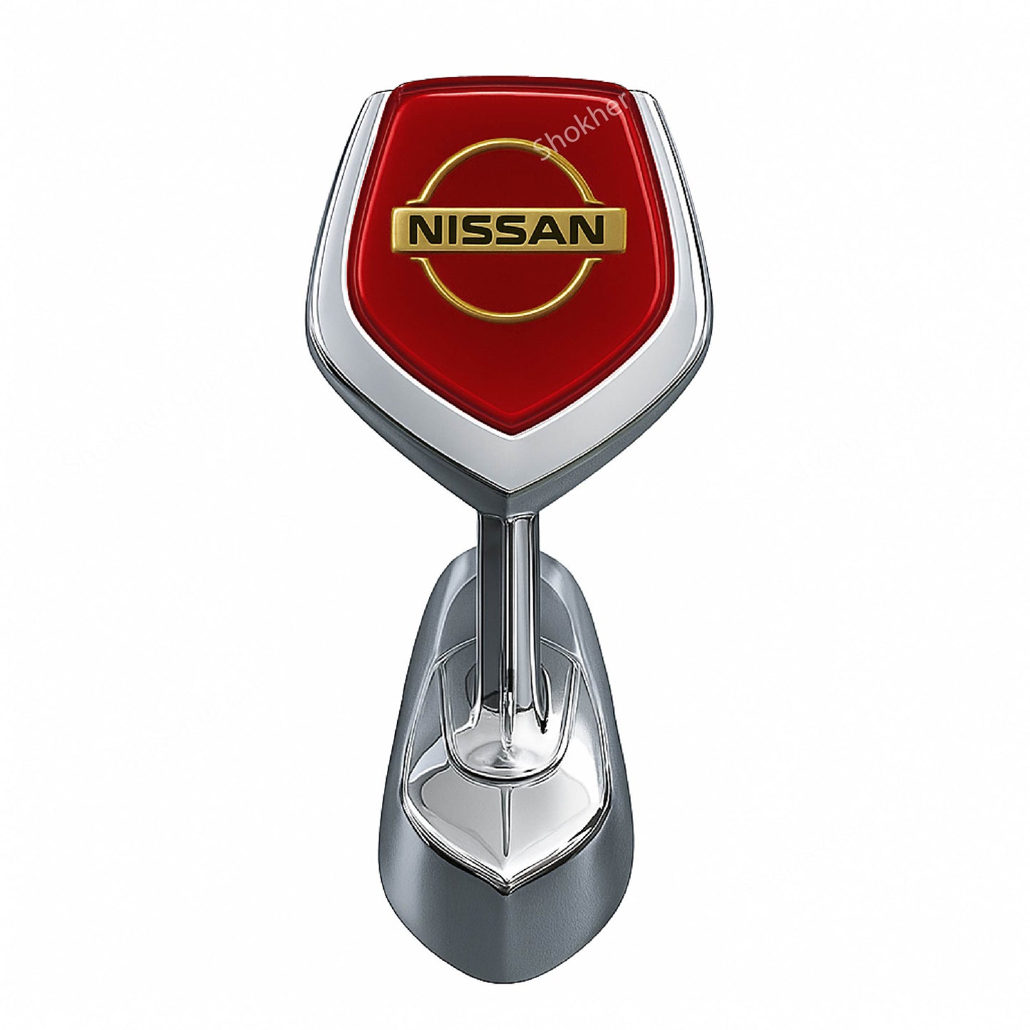 Red Stylish Metal Car Bonnet Logo - Nissan image
