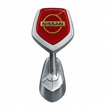 Red Stylish Metal Car Bonnet Logo - Nissan image