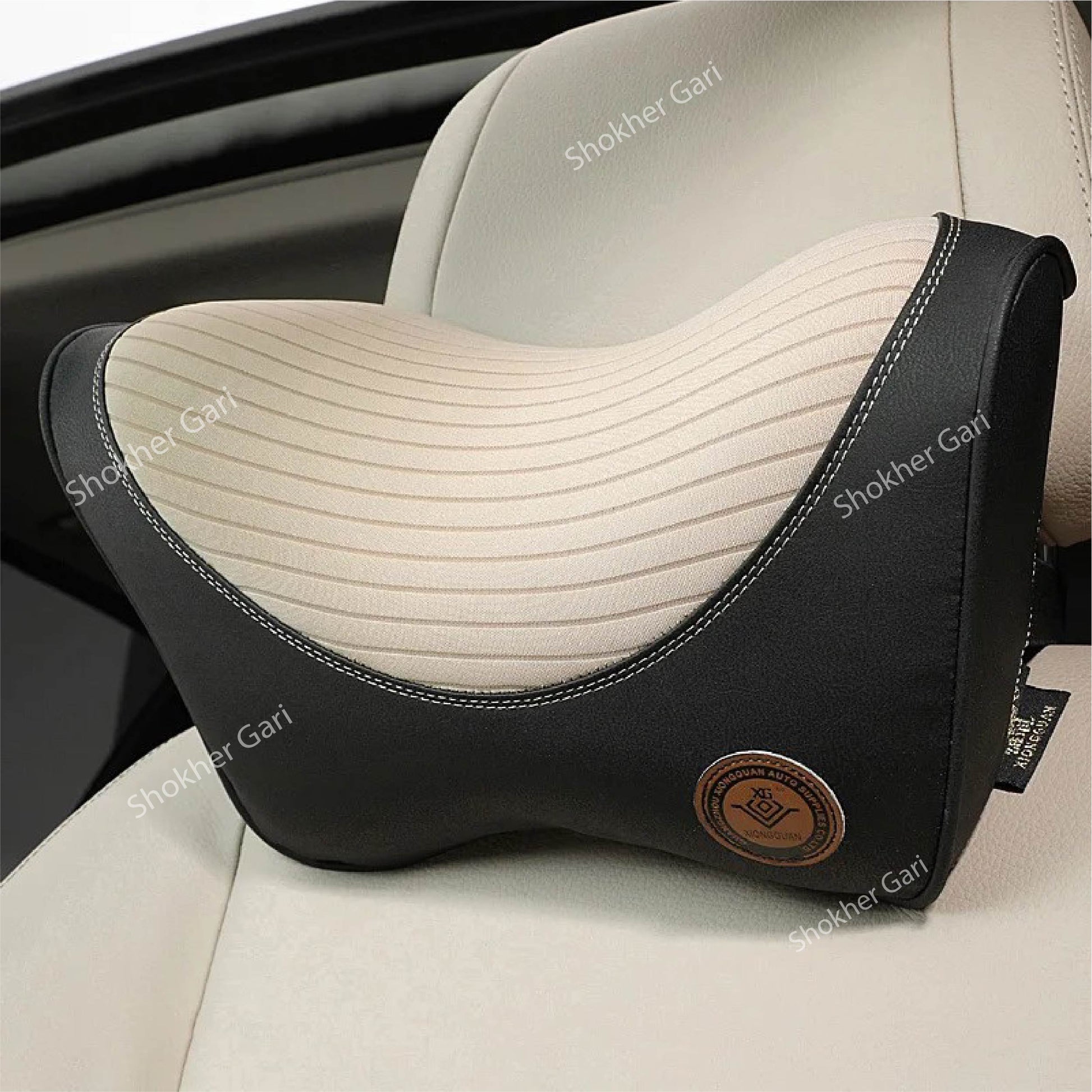 Comfortable U Shape Memory Foam Car Neck Pillow - Beige image