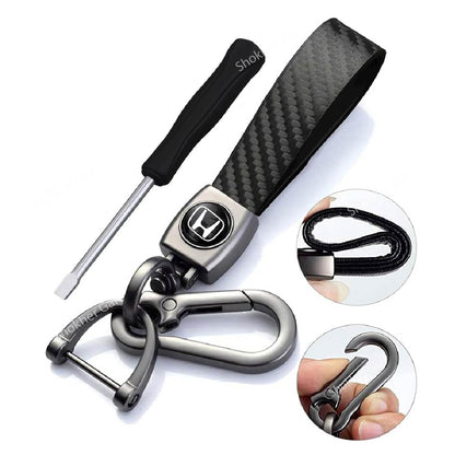 1Pcs Carbon Fiber Car Branded Keyring Artificial Leather image 8