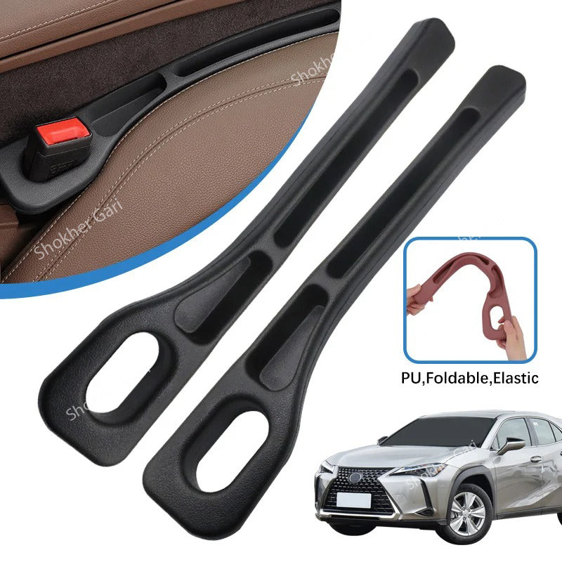 2pcs Strips Plastic Foam Car Seat Gap Filler - Black image