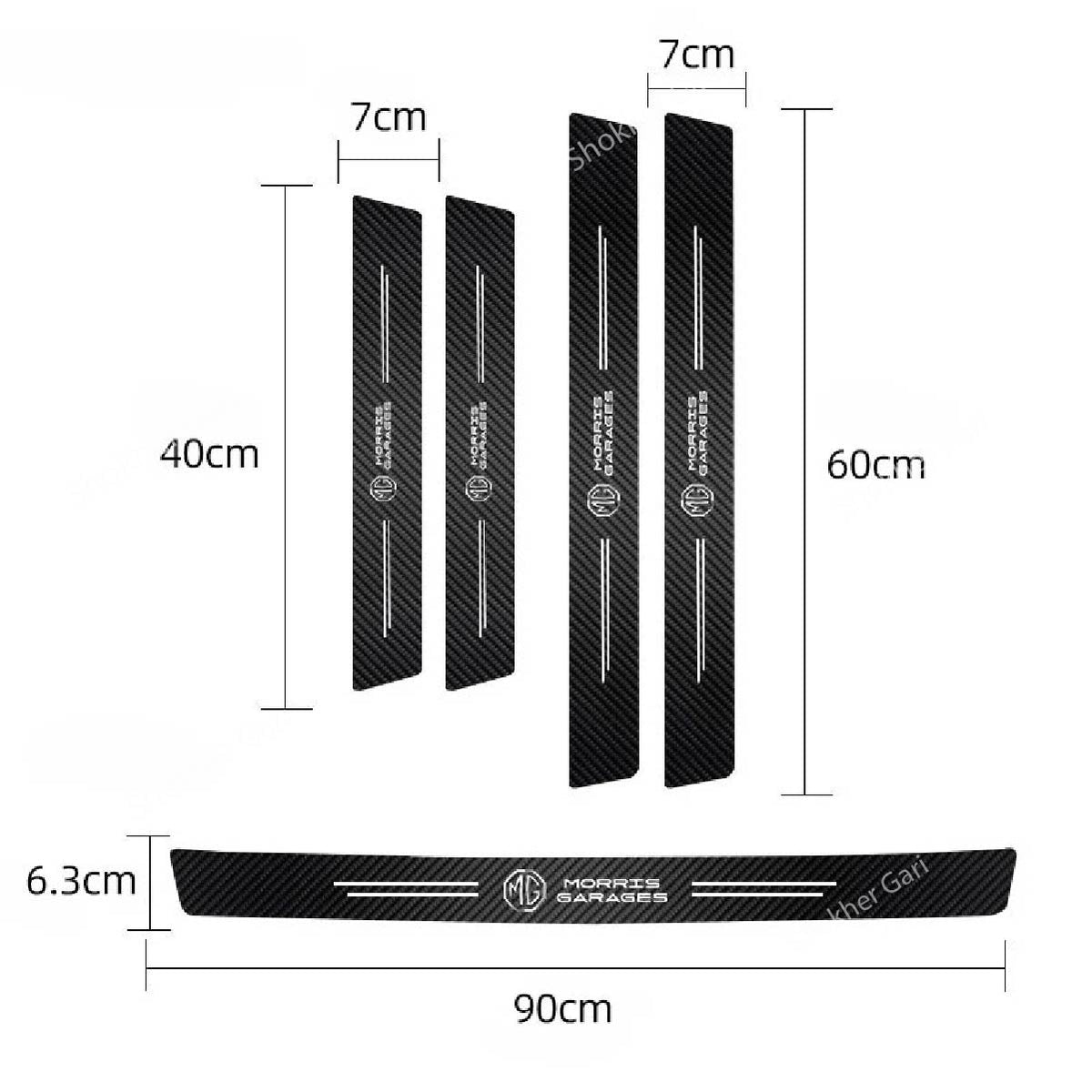 Carbon Fiber Car Door Sill Sticker Protector 4pcs Set