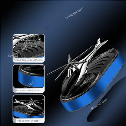 Solar Powered Helicopter style Perfume For Car Dashboard image 3