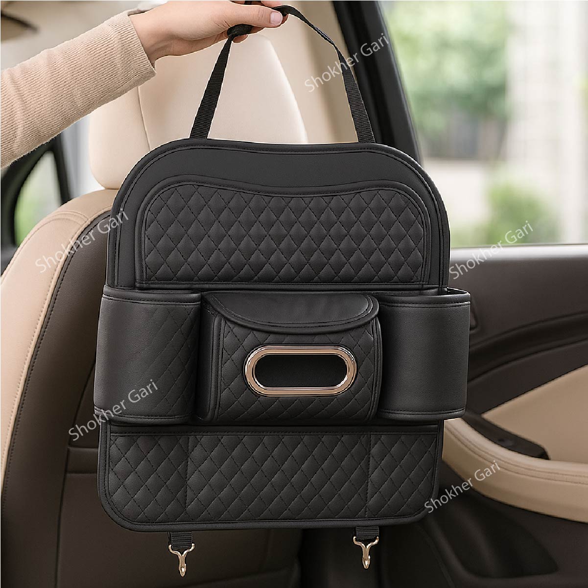 Car Mini Artificial Leather Seat Back Organizer image 1