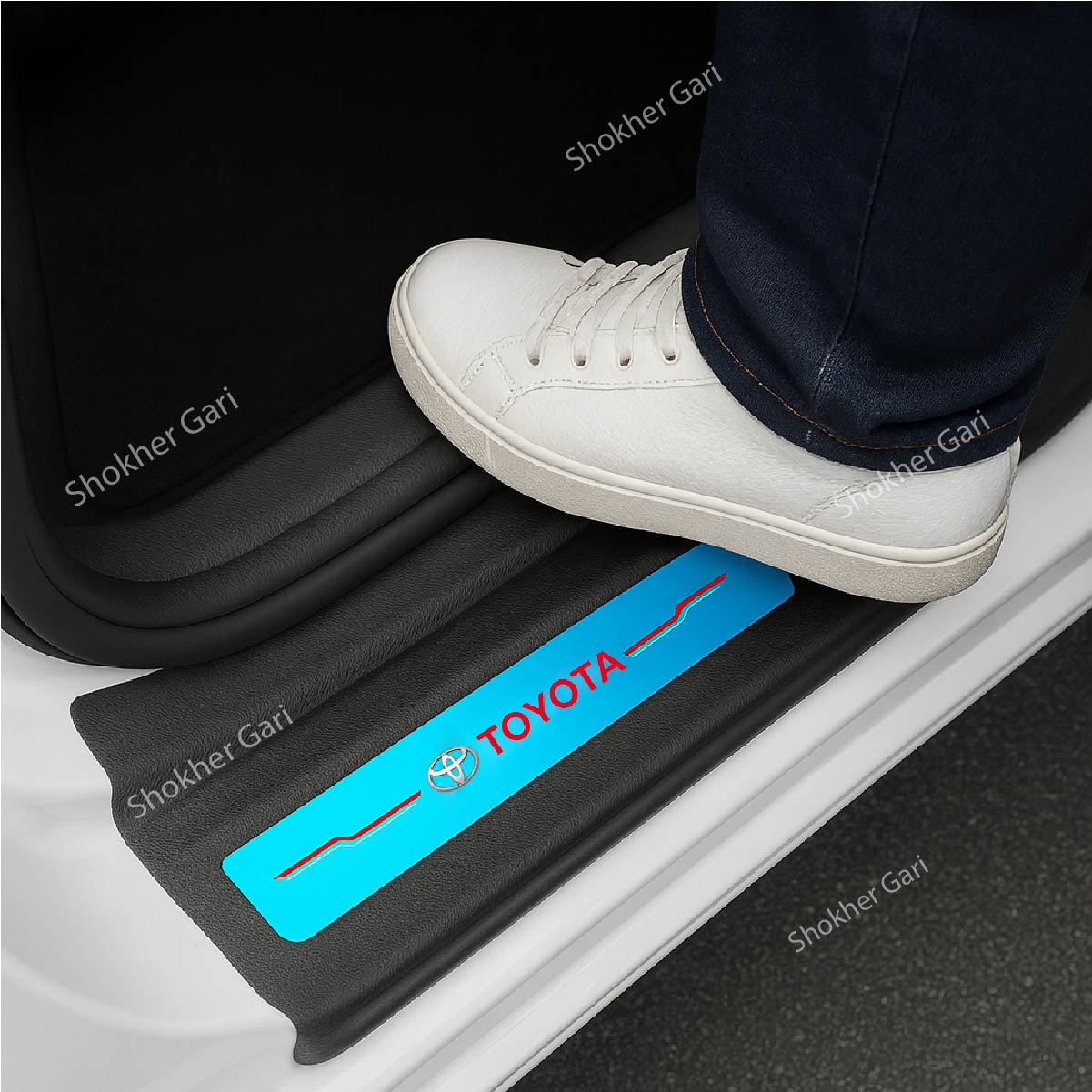 4 Pcs Car Door Sill Scuff Radiant Protector Stickers