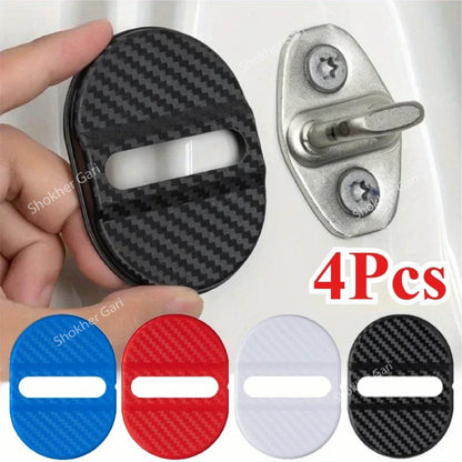 Car Door Lock Protector Plastic Carbon Stopper - 4pcs Set image 0