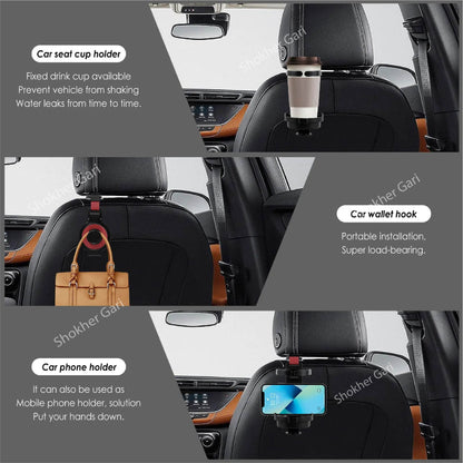 3-in-1 Seat Back Hook Car Bracket Car Cup &amp; Mobile Holder 1Pcs image 5