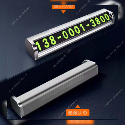 Temporary Parking Card Aluminium Body Mobile Number Holder image 2