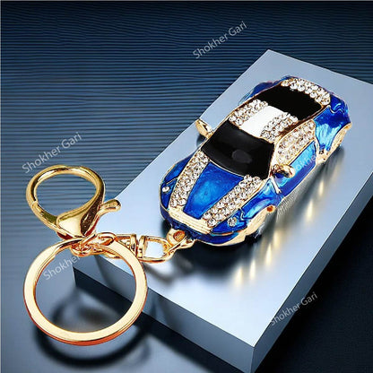 New Small Toy Stone Car High Quality Keyring Holder - Blue image