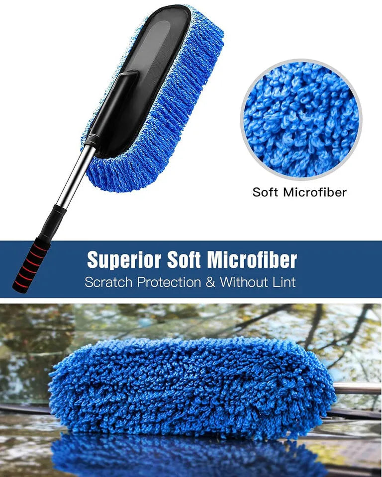 Super Soft Microfiber Car Duster with Anti-slip Extendable Handle 2 colours (Grey, Blue) image 3