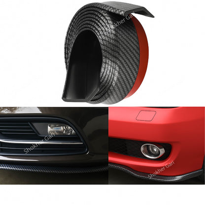 Carbon Fiber Bumper Lip Deflector- Universal Carbon Fiber Bumper Guard- 2.5 m image 2