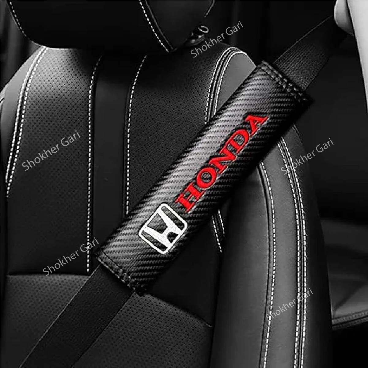 Car Seat Belt Cover for Shoulder Comfort  - 2pieces set - Honda image