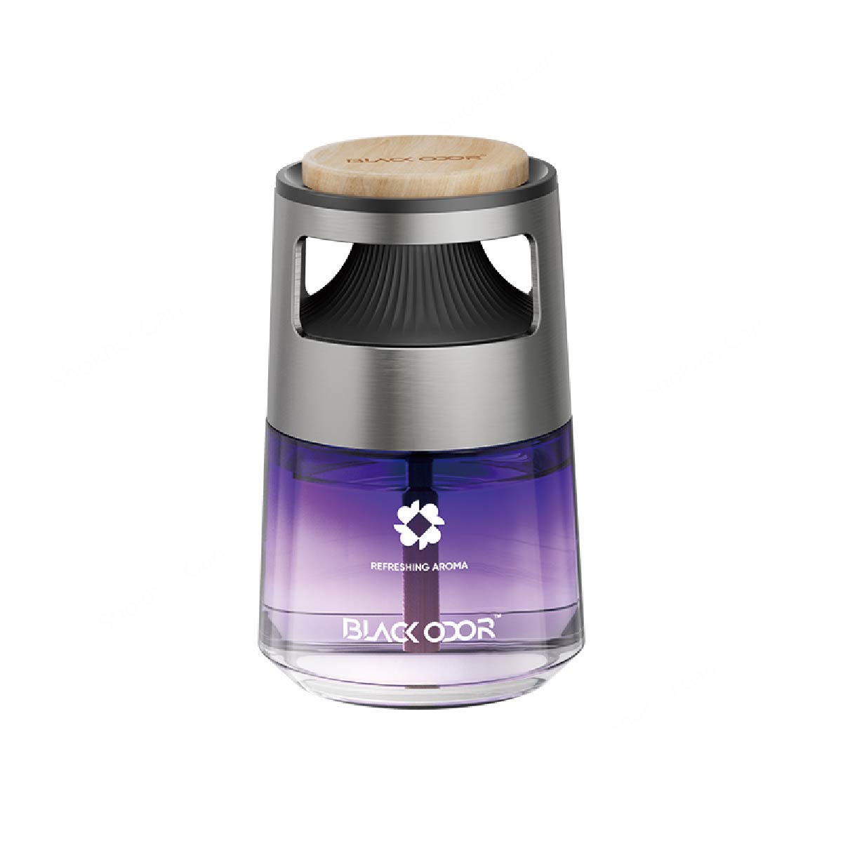 1Pcs BLACK ODOR Solid Glass Car perfume Cup Holder with Aromatherapy - Purple image