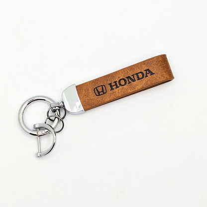 1pcs Brown PU Leather Keyring Premium - Honda image