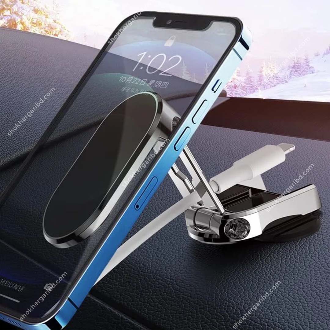 Foldable 360° Rotation Magnetic Car Phone Holder image 0