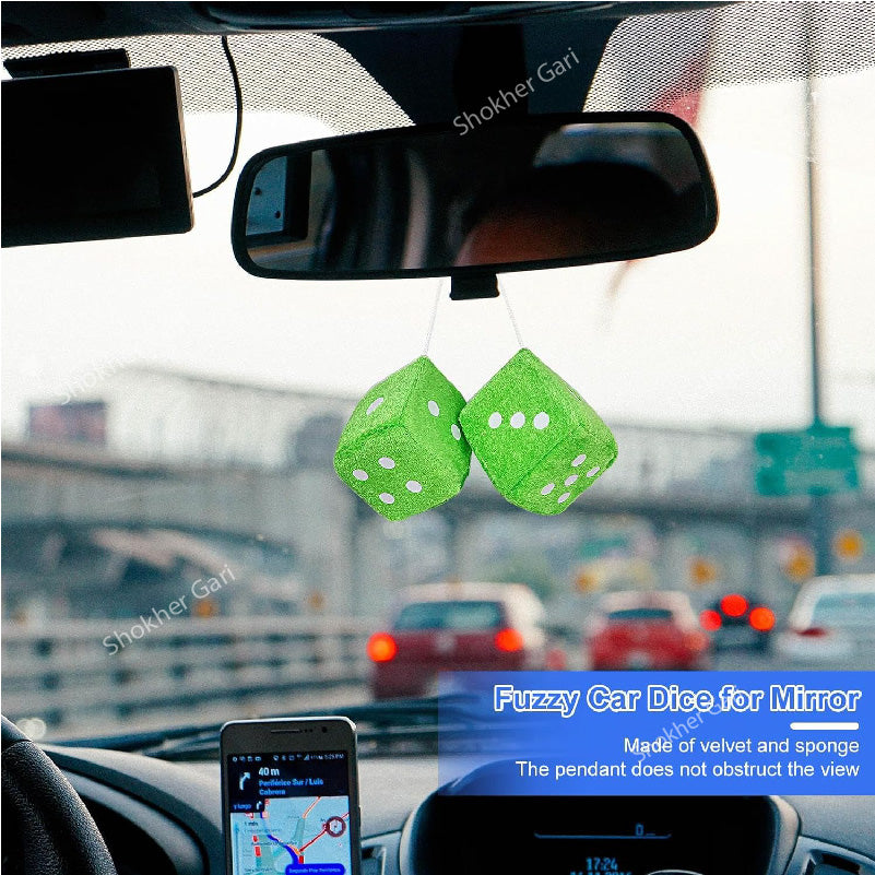 Car Hanging Dice 2pcs Set - Green image