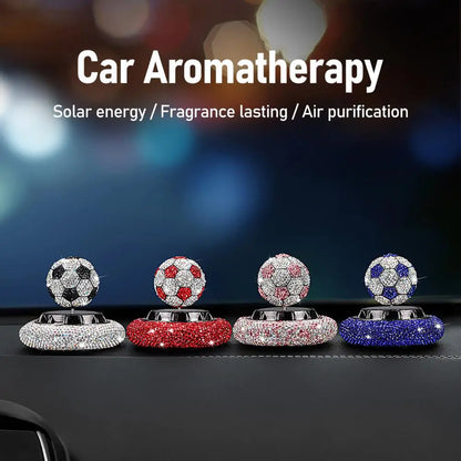Car Dashboard Stone Football Solar Perfume & Showpiece (2 in 1) image 0
