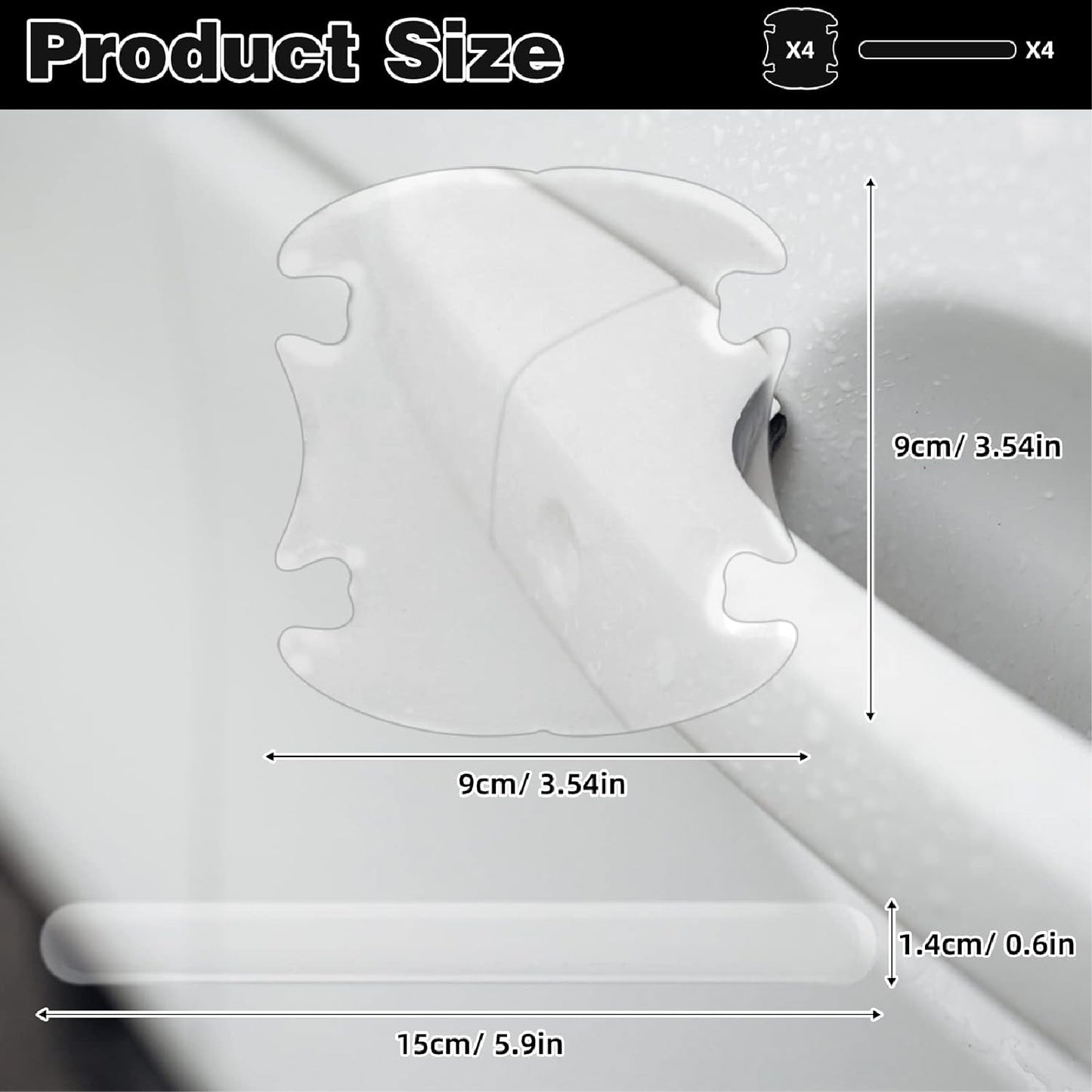 8 Pcs Universal Transparent Silicone Door Handle Cover image 3