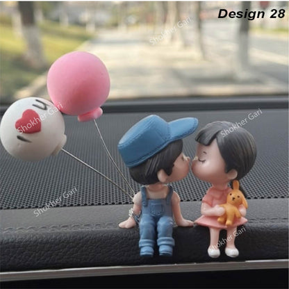 Car Dashboard Showpiece Cute Cartoon Couple Action Doll Balloon - 28 image