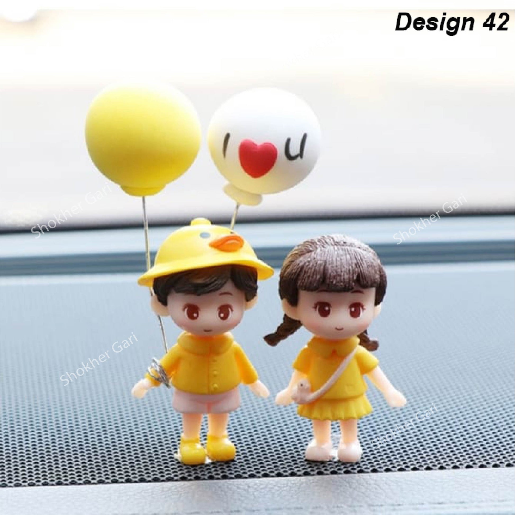 Car Dashboard Showpiece Cute Cartoon Couple Action Doll Balloon - 42 image