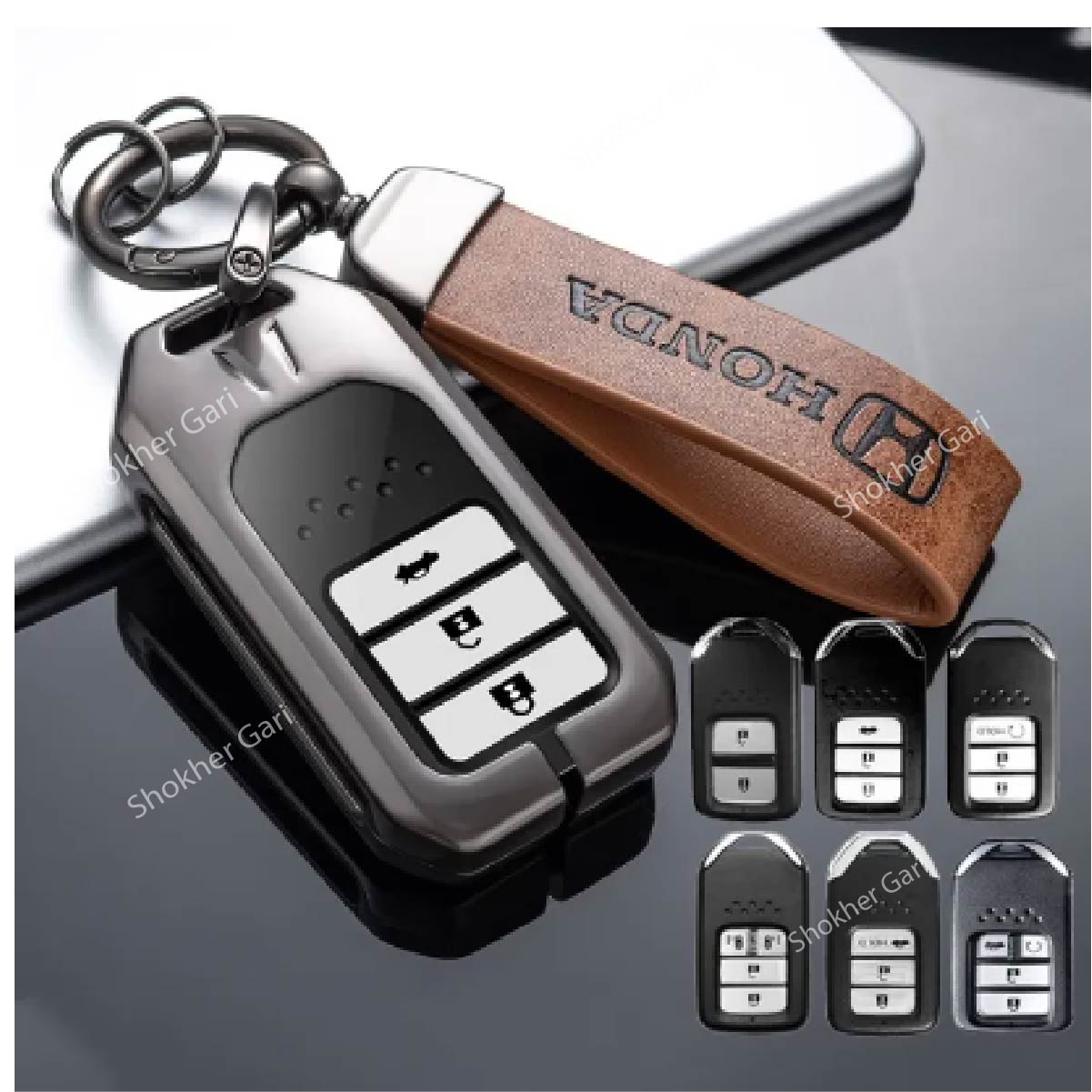 M/Y Car Key Fob Cover Case Shell Key Chain Remote Cover - Honda image