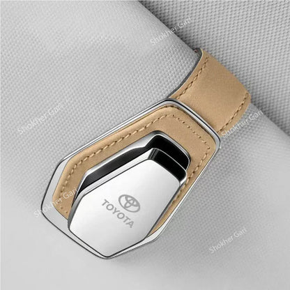 1Pcs Luxury Multi-Functional Car Glasses Holder Leather image 1