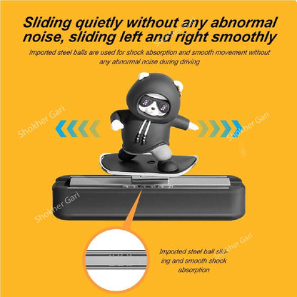 Bear Skateboard Car Dashboard Showpiece Magnetic Parking image 7