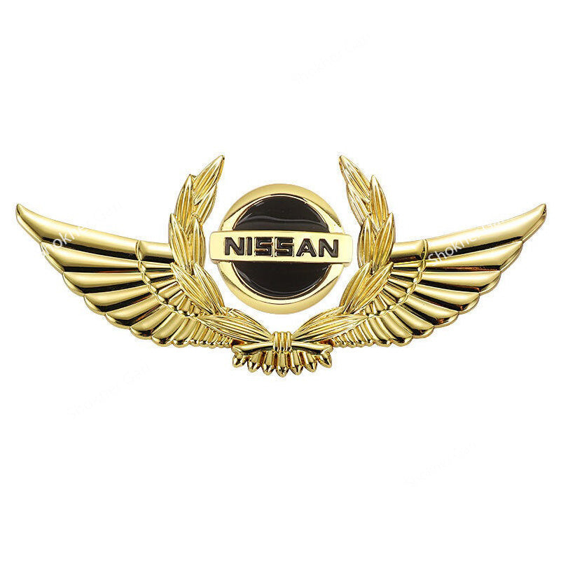 Golden metal car Logo Premium stickers - Nissan image