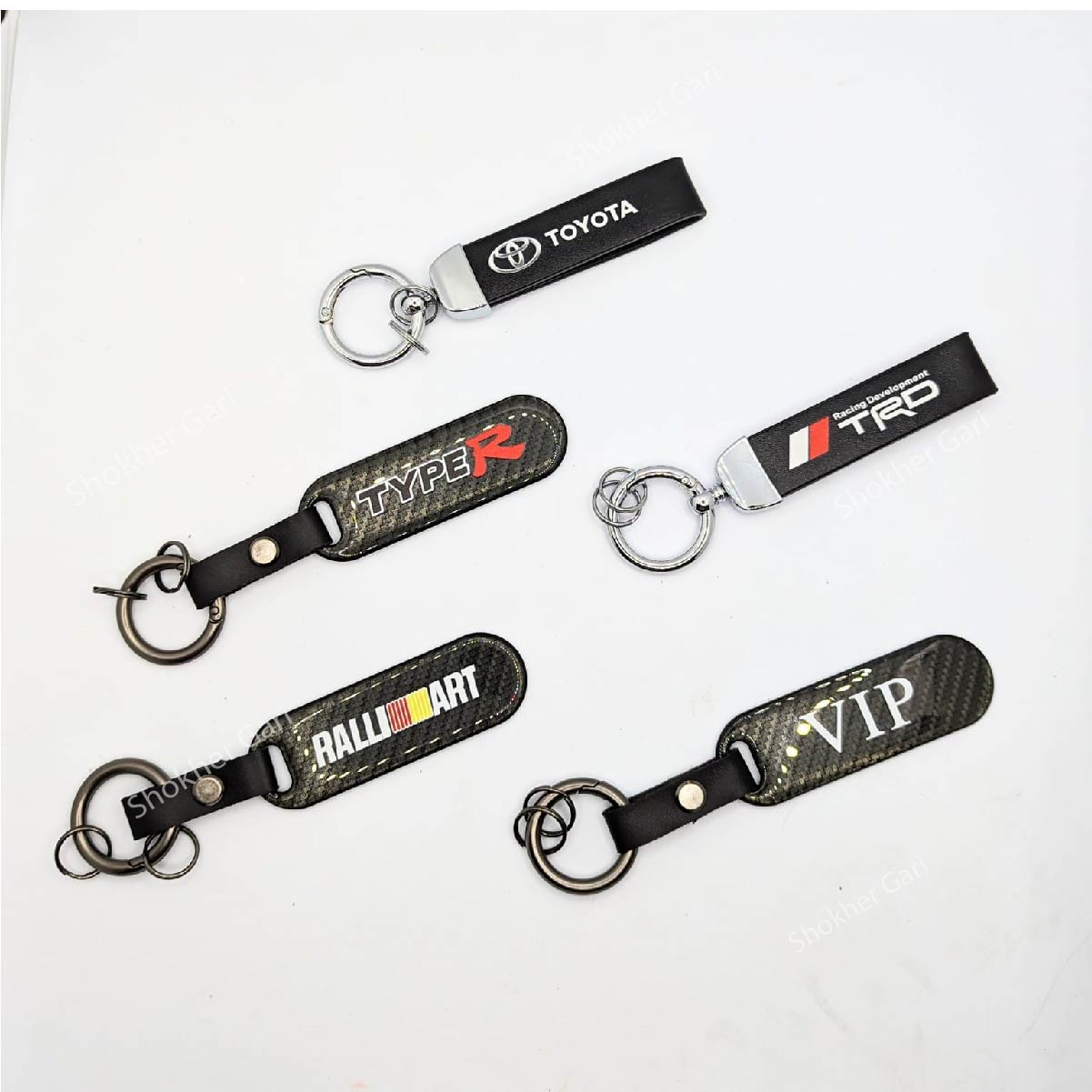 Simple Design Carbon Car Keyring image 1
