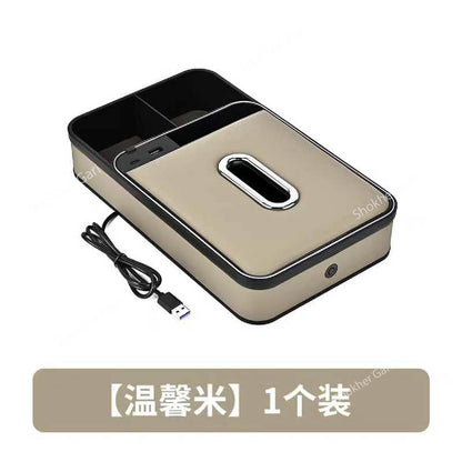 Armrest Storage Box with LED Ambient Lighting - Beige image