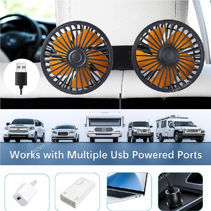 Car Neck Auto Headrest Ventilation Fan USB Charging image 3