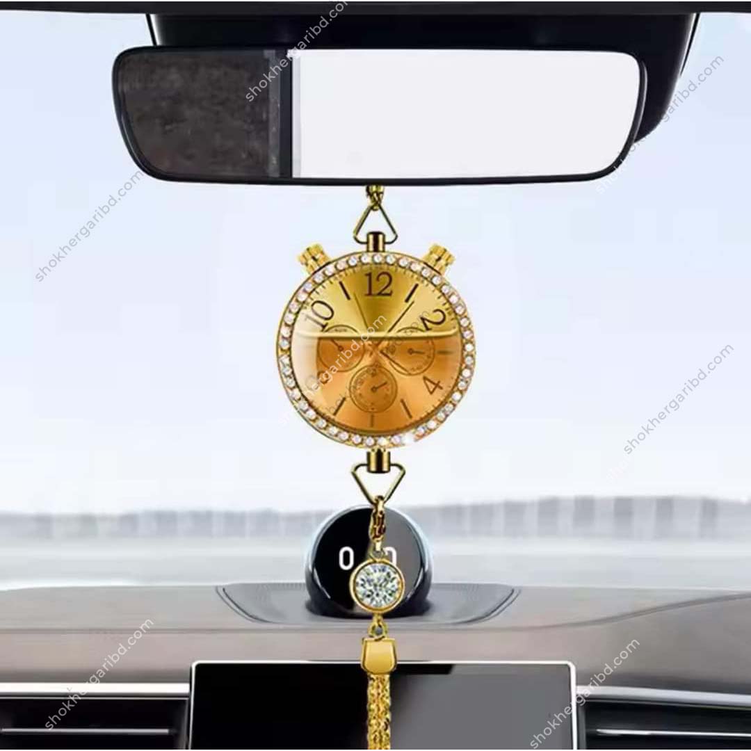 Car Clock With Air Freshener Hanging Showpiece image 3