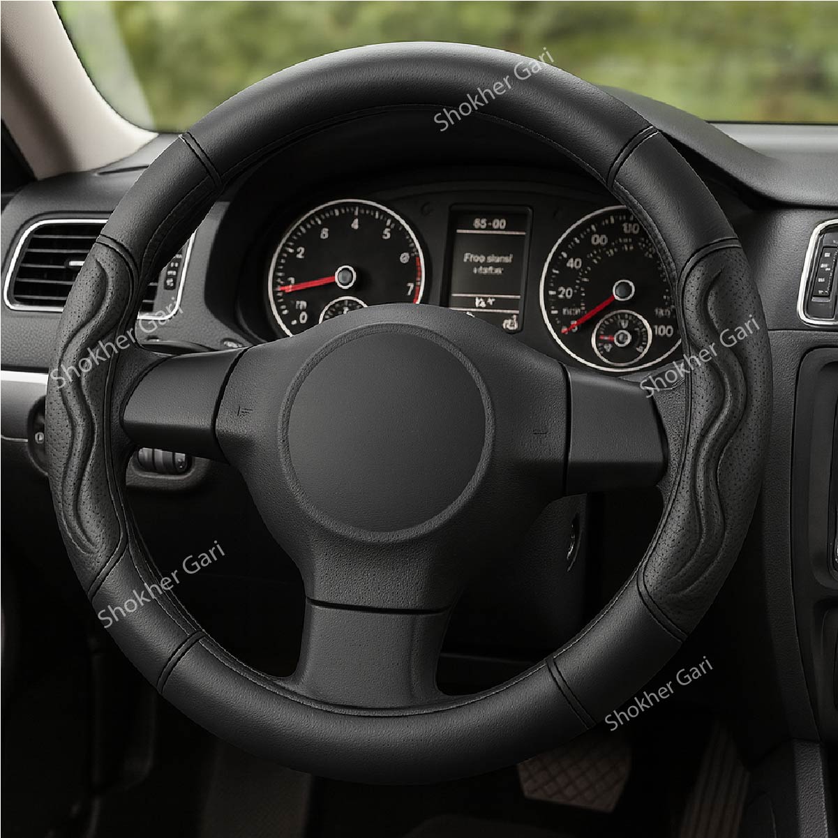 Slim Web Style Artificial Leather Steering Wheel Cover image 1