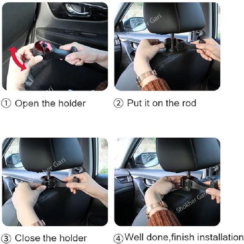 Car Headrest hook Mobile holder- 1Pcs image 1