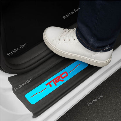 4 Pcs Car Door Sill Scuff Radiant Protector Stickers - TRD image