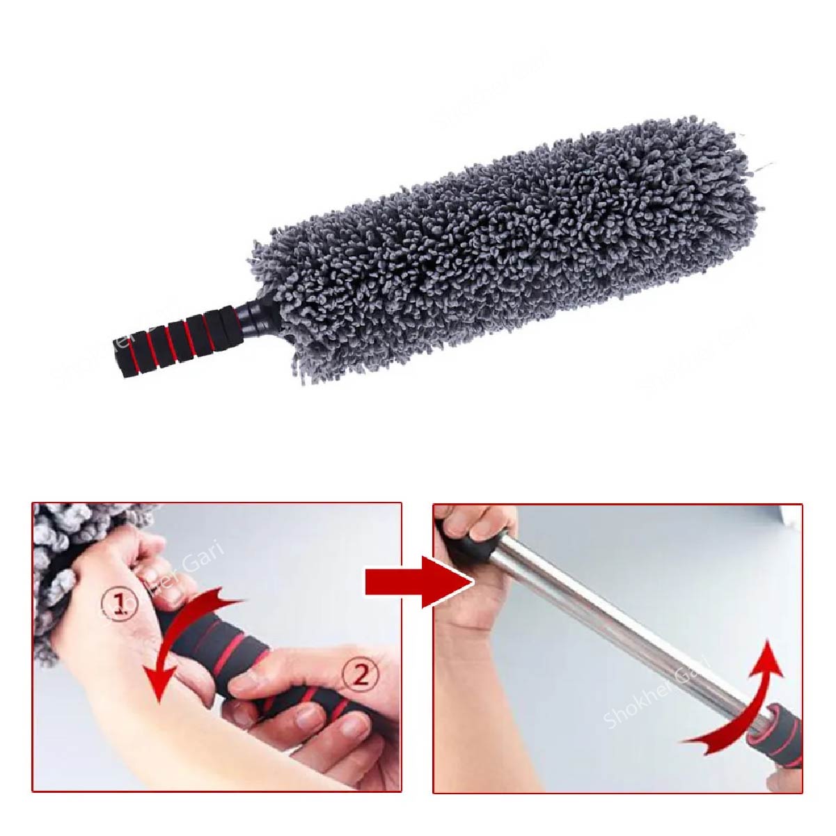 Extendable Soft Microfiber Car Duster - Ash image