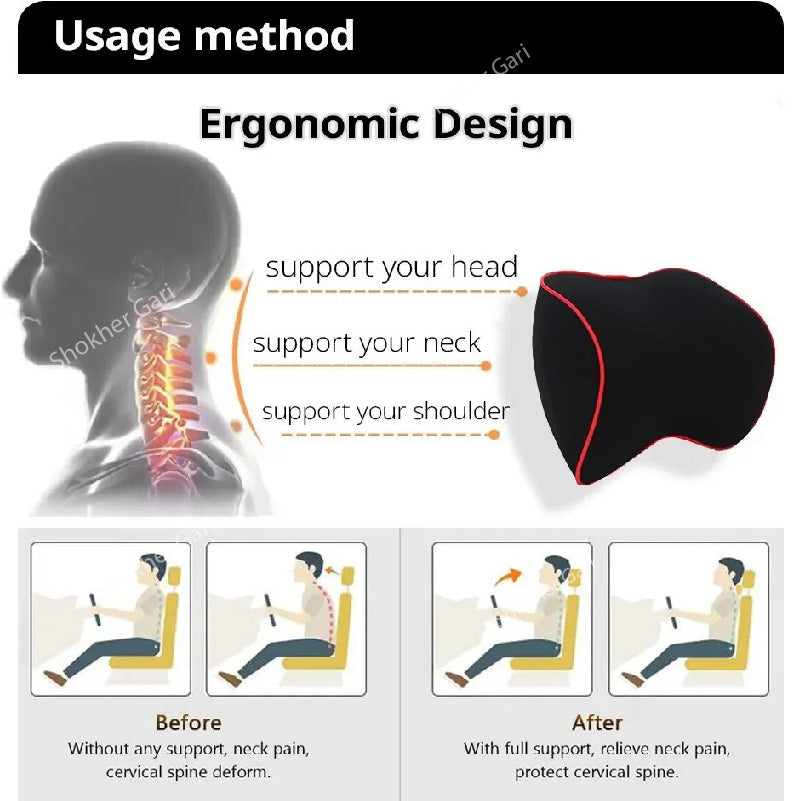 Memory Foam Car Neck Headrest Pillow 1 piece image 6