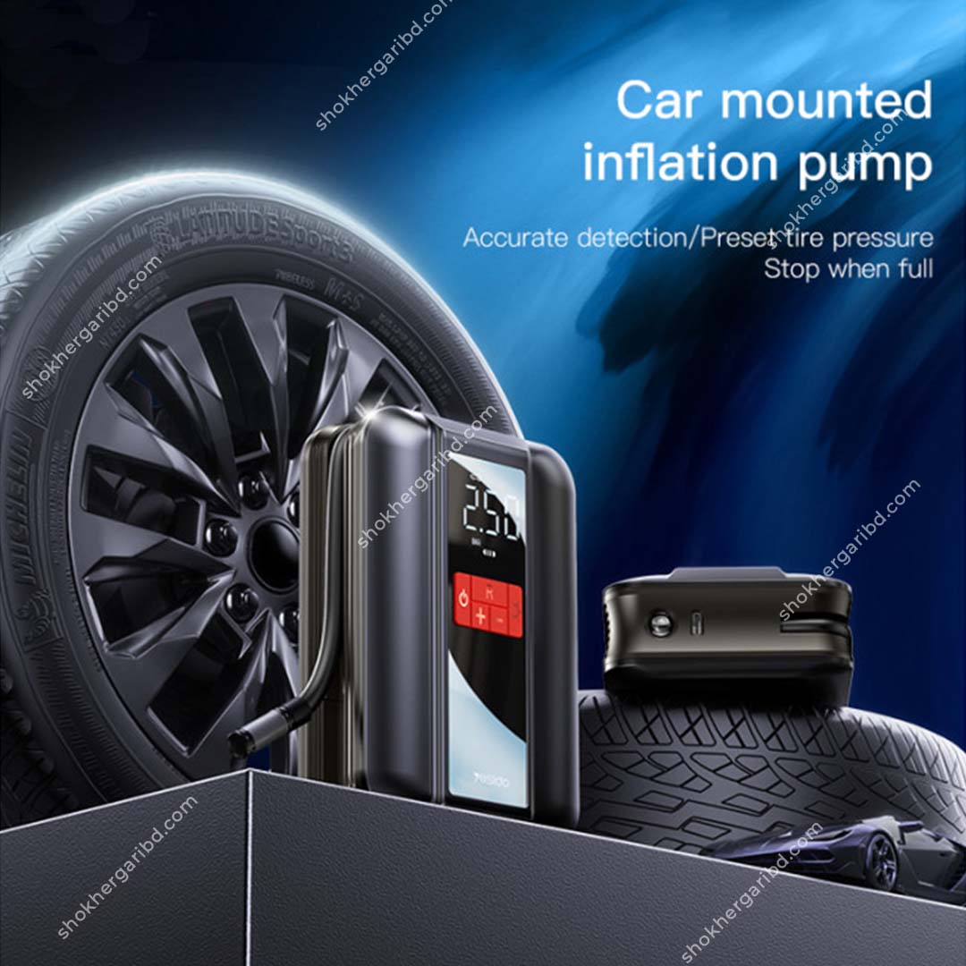 Yesido VC04 Car Portable Air Pump  Inflator Pump Wireless, Multifunctional Air Pump – 150PSI 4000mAh image 0