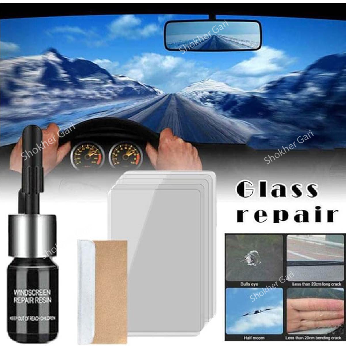 Car Windshield &amp; Repair Fluid Kit 3ml