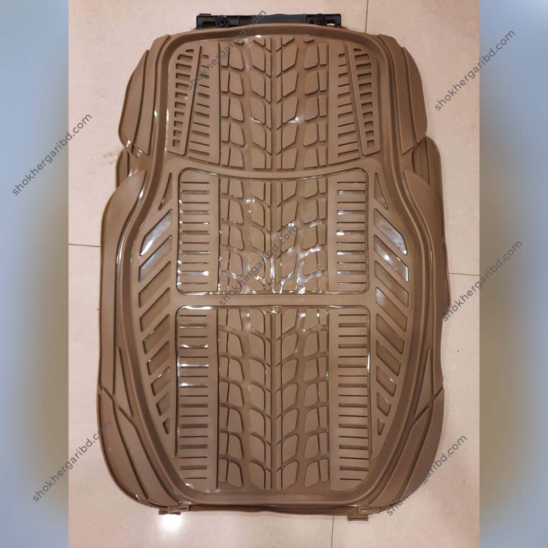 Car DD Tyre Design Floor Mat– 5 Pieces - Dark Beige image