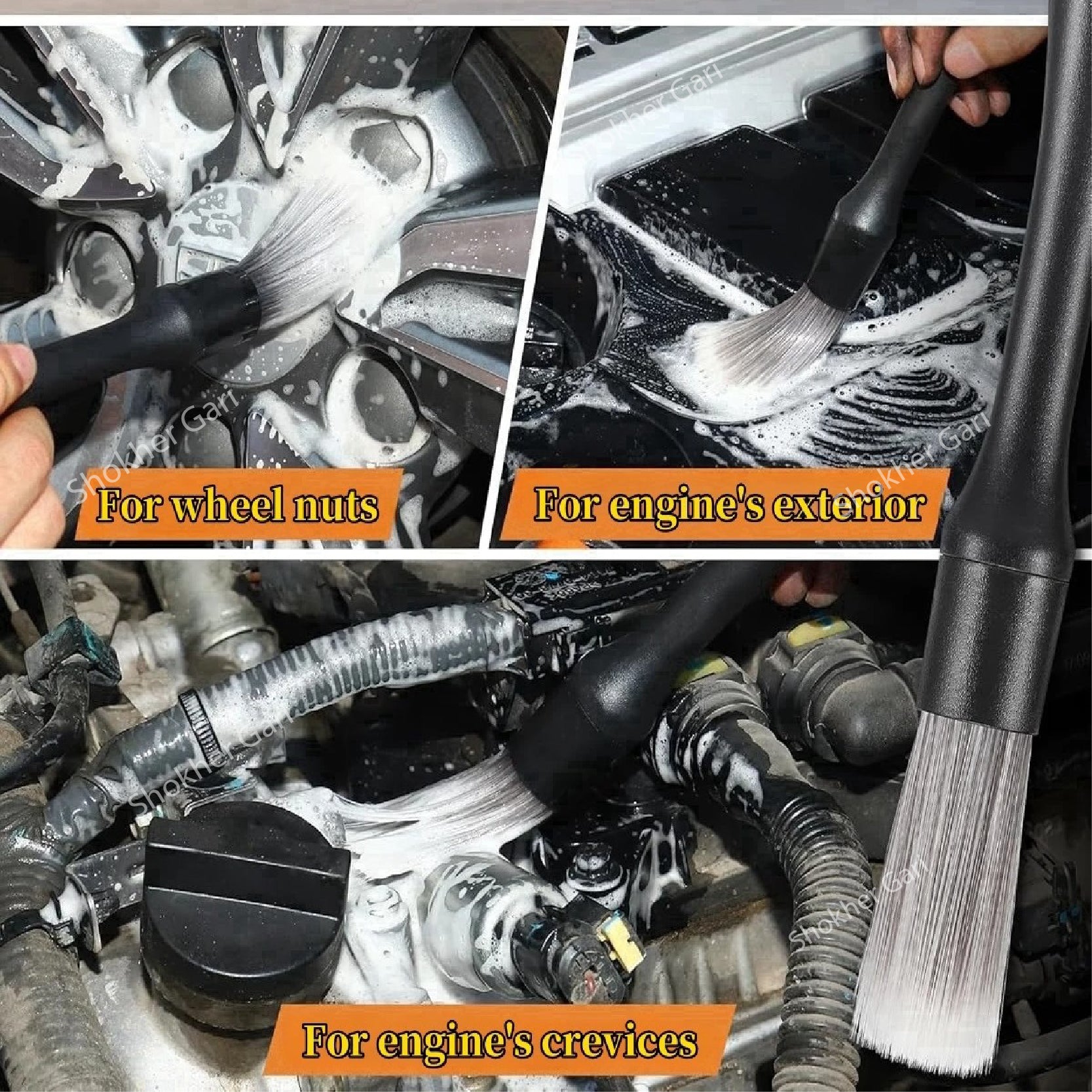 3PCS set  Car Detailing Brush Set Super Soft image 2