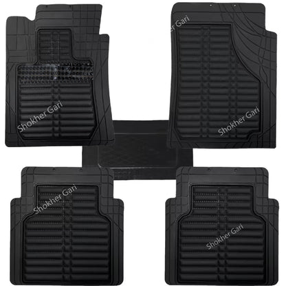 4D Luxury PVC Soft Floor mat 5pcs set - Black image