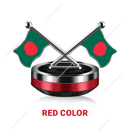 Bangladesh Car Flag Auto Rotating Solar air Freshener - Red image