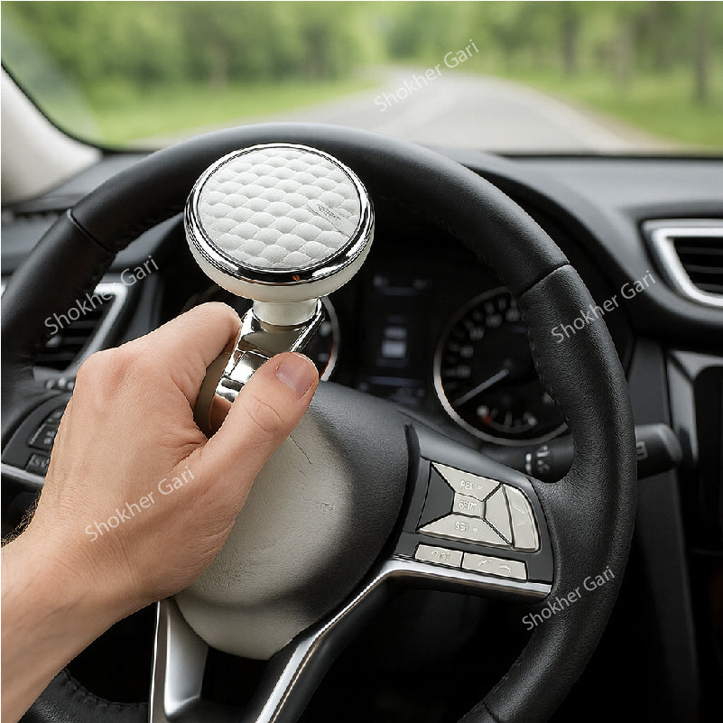 Steering Wheel  Knob 1 pcs - White image